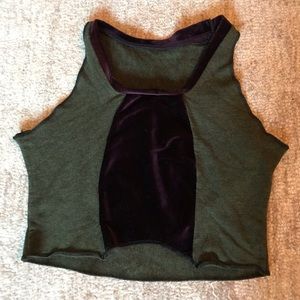 Velvet crop tank top